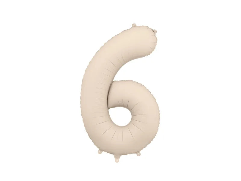 Foil Balloon Number Light Warm Grey