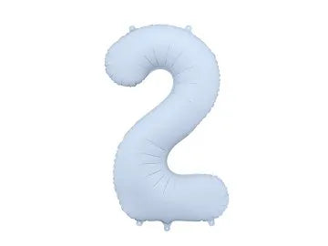 Foil Balloon Number Misty Blue