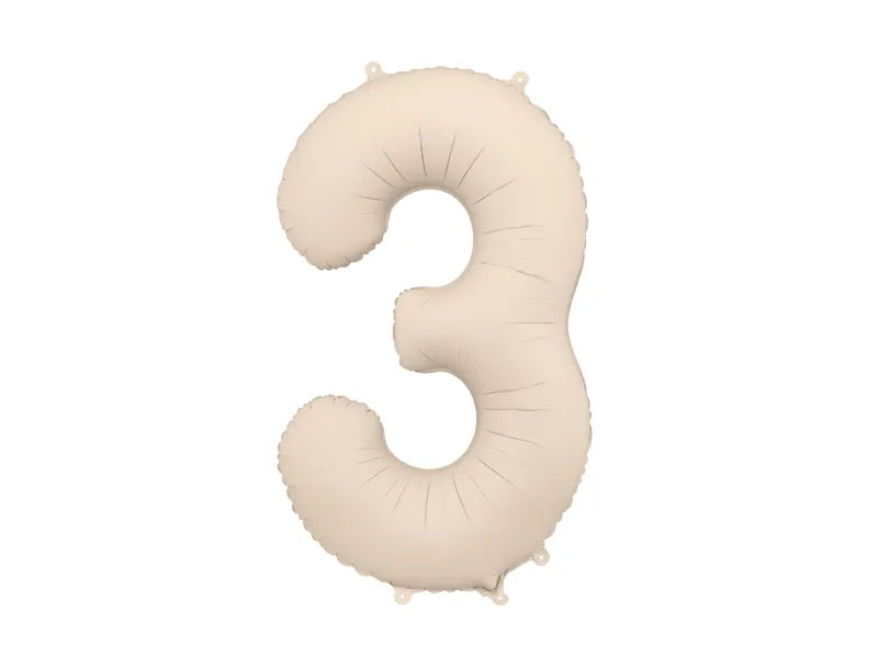 Foil Balloon Number Light Warm Grey