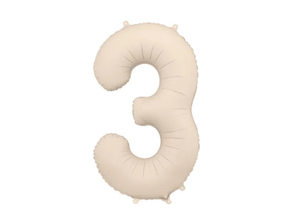 Foil Balloon Number Light Warm Grey
