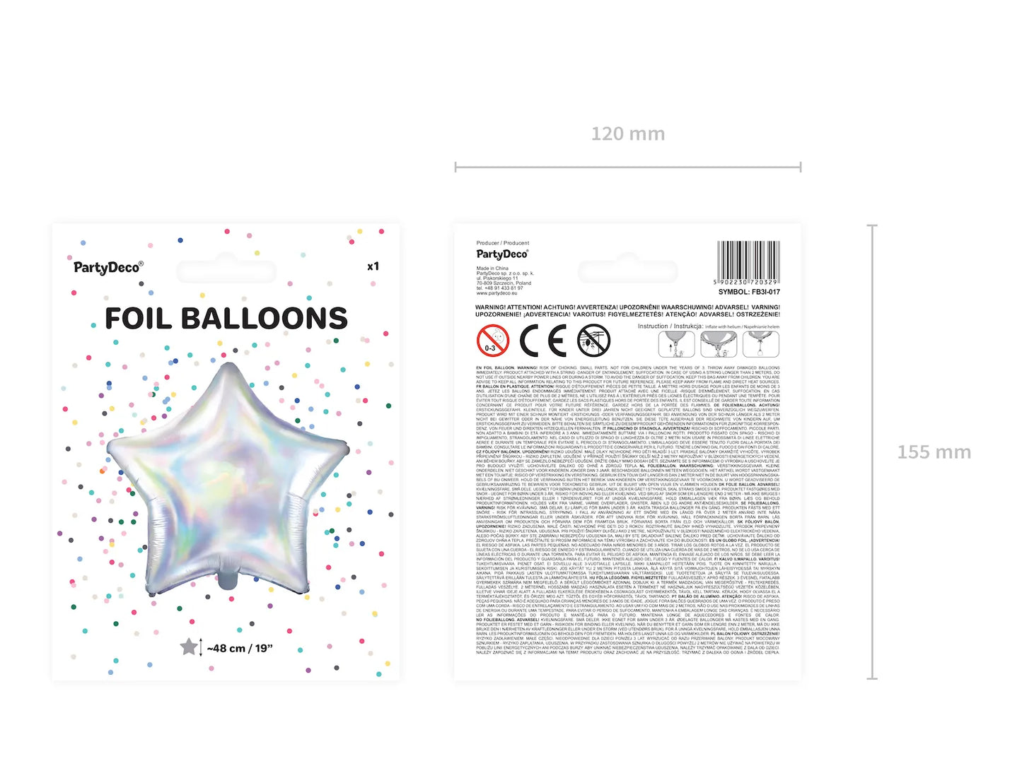 Foil Balloon Star Iridescent (48CM)