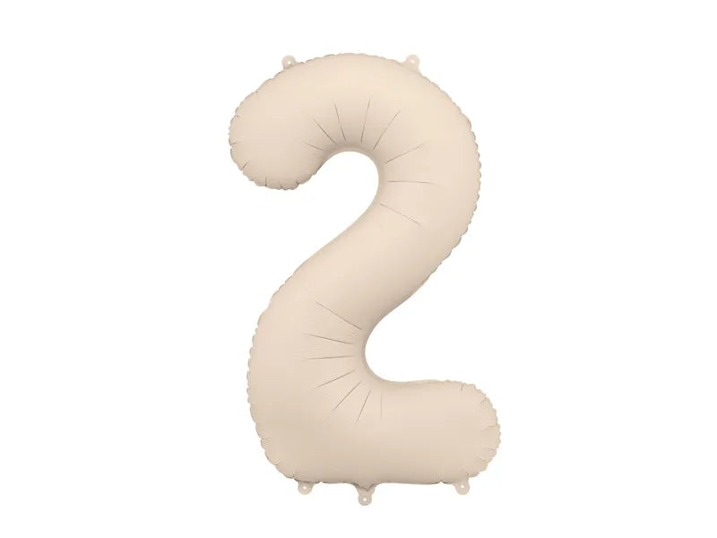 Foil Balloon Number Light Warm Grey