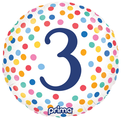 18” Round Happy Birthday Confetti Numbers 1-5