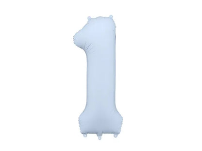 Foil Balloon Number Misty Blue