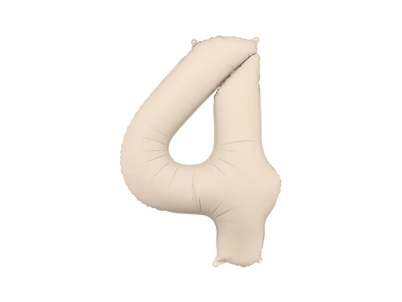 Foil Balloon Number Light Warm Grey