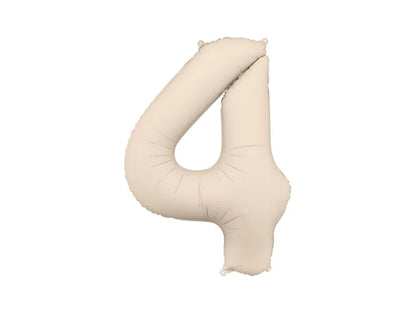 Foil Balloon Number Light Warm Grey