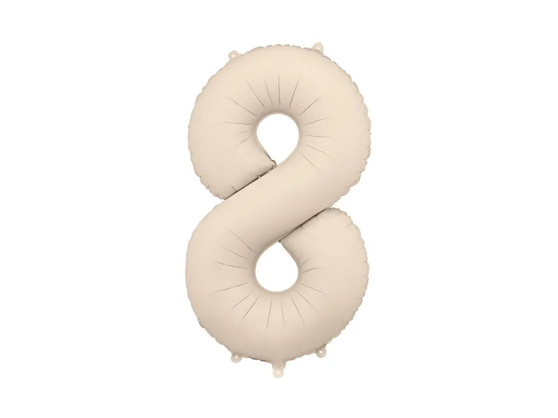 Foil Balloon Number Light Warm Grey