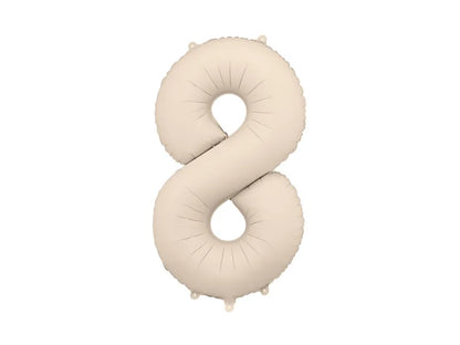 Foil Balloon Number Light Warm Grey