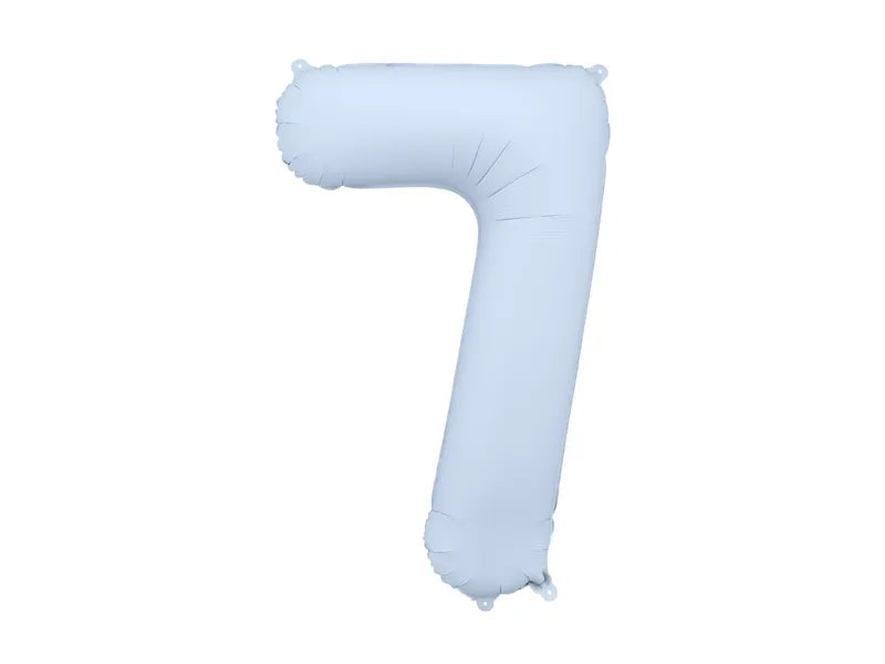 Foil Balloon Number Misty Blue