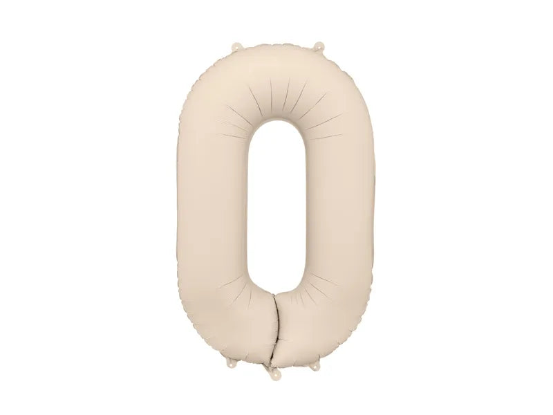 Foil Balloon Number Light Warm Grey