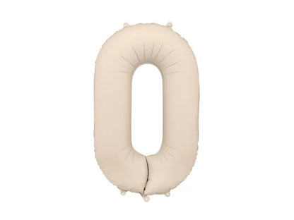Foil Balloon Number Light Warm Grey