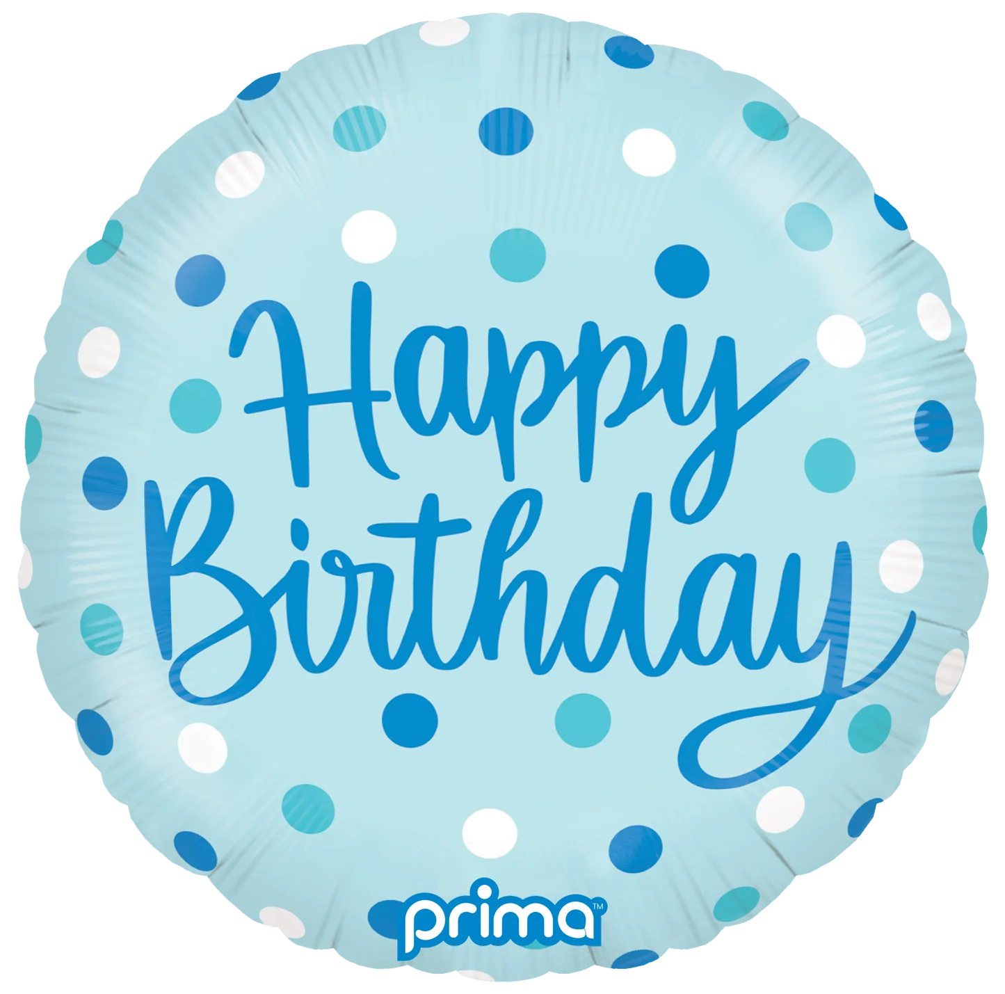 18” Round Birthday Blue Dots