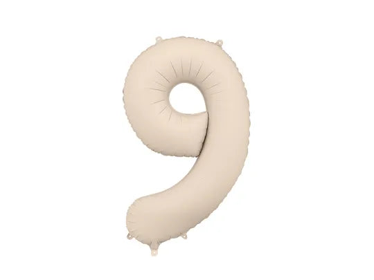Foil Balloon Number Light Warm Grey