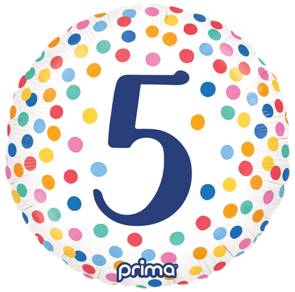 18” Round Happy Birthday Confetti Numbers 1-5