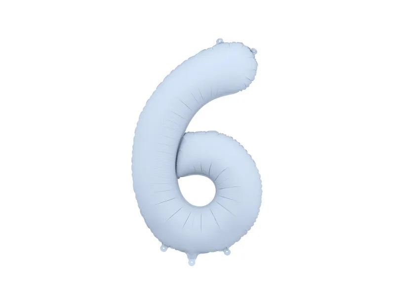 Foil Balloon Number Misty Blue