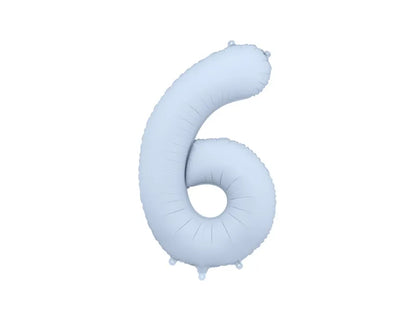 Foil Balloon Number Misty Blue