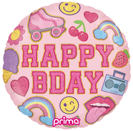 18" Round Birthday Girl Patches