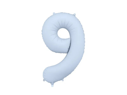 Foil Balloon Number Misty Blue