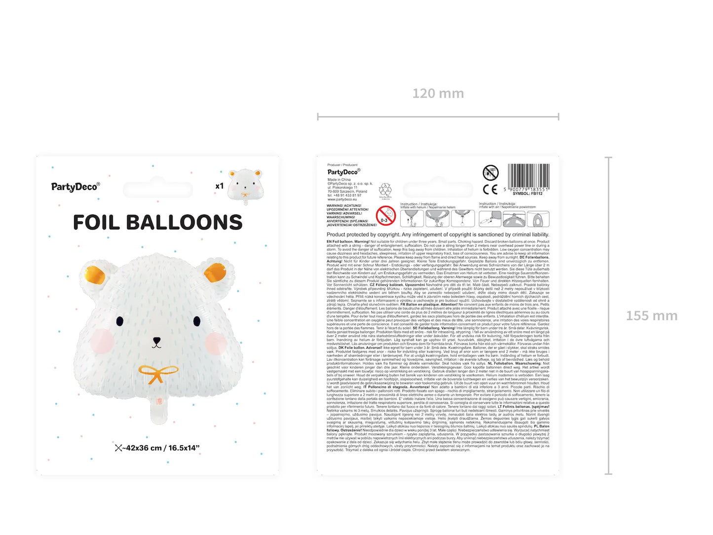 Foil Balloon Polar Bear