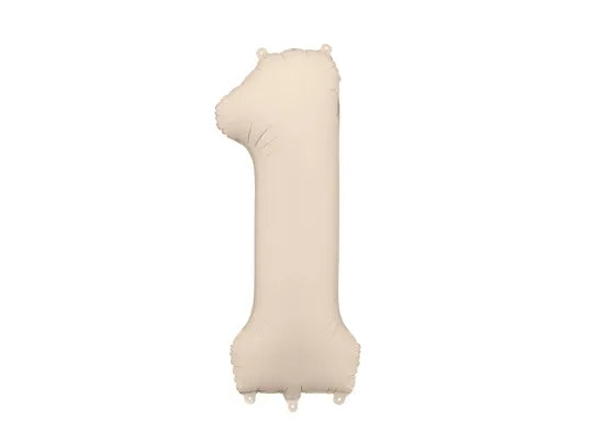 Foil Balloon Number Light Warm Grey