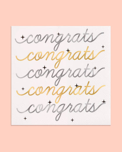 Congrats Grad Napkins, 50 3-ply paper graduation napkins 5x5