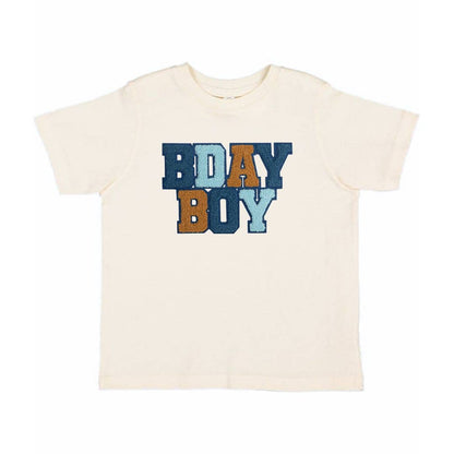 Birthday Boy Patch Short Sleeve T-Shirt - Natural