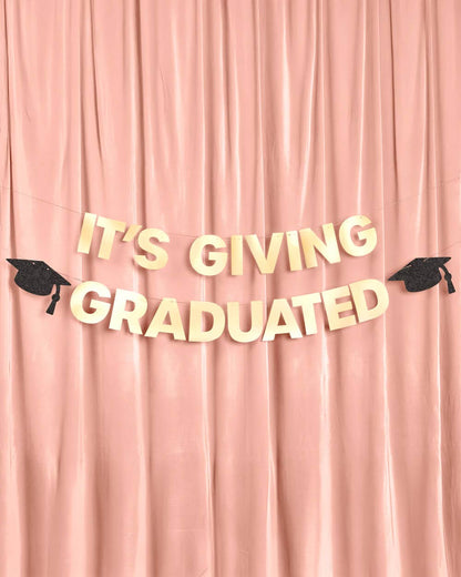 It's Giving Graduated Banner - gold foil banner