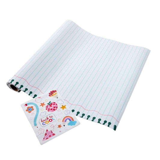 Notebook Paper Table Runner with Stickers