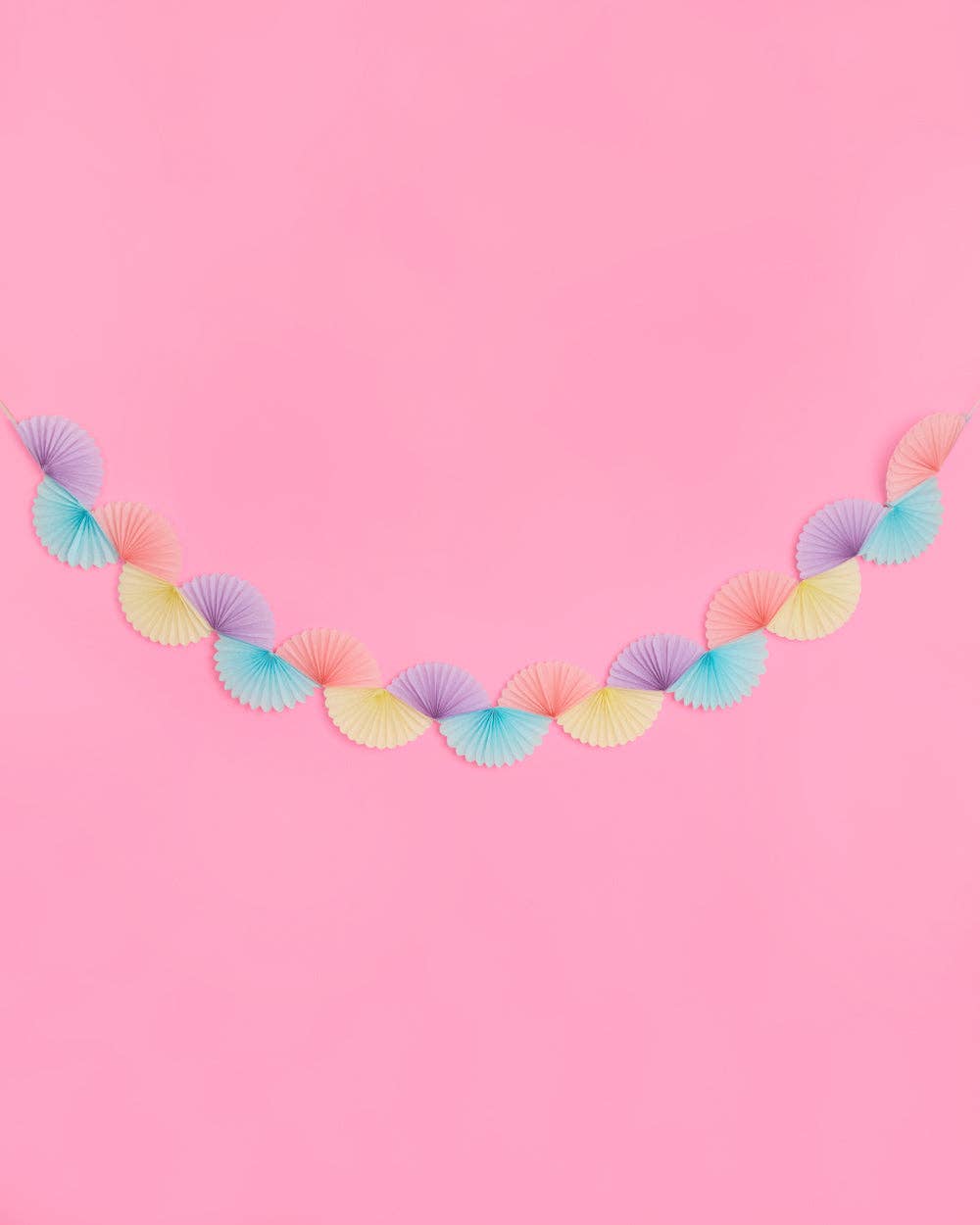 Pastel Party Paper Fan Garland, Birthday Party Banner, Bday