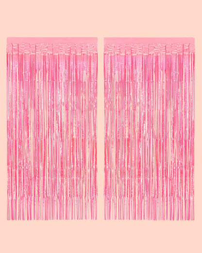 Pink Foil Curtain, Birthday Party Decor, Supplies,Photobooth