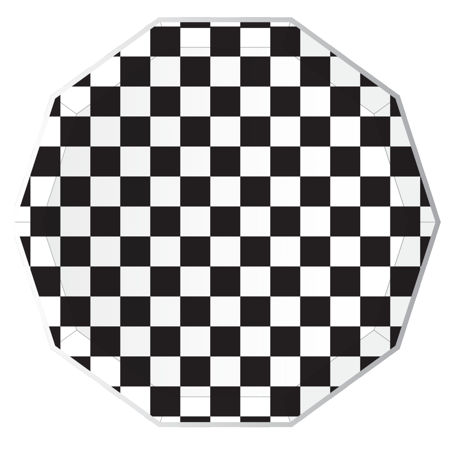BLACK AND WHITE SIGNATURE CHECKER DINNER PLATES