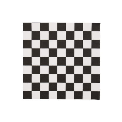 BLACK AND WHITE SIGNATURE CHECKER LARGE NAPKINS