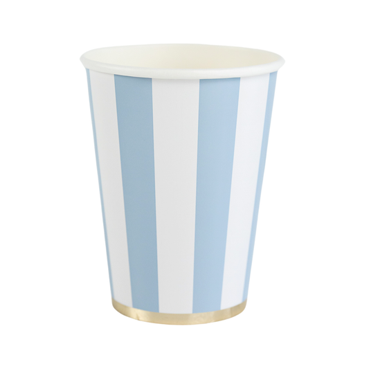 SKY BLUE CABANA STRIPE CUPS
