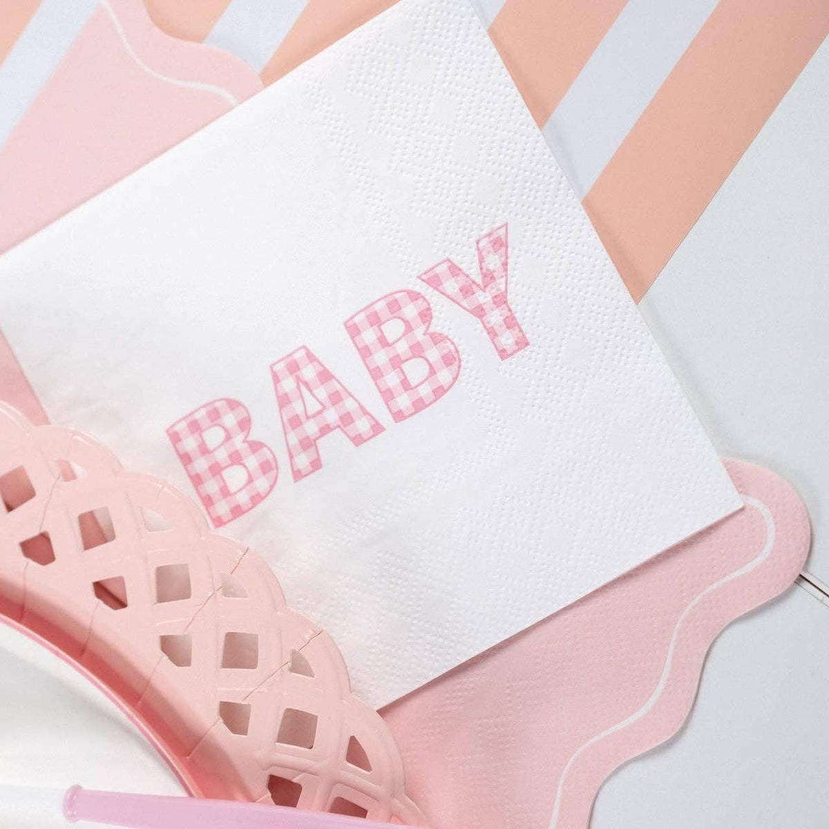 Pink Scallop Guest Towels