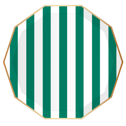 EMERALD GREEN SIGNATURE CABANA STRIPE PLATES