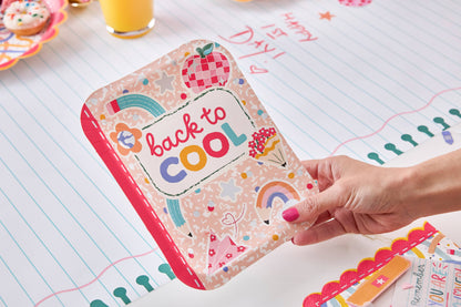 'Back to Cool' Paper Notebook Dessert Plates (8" / 10 ct)