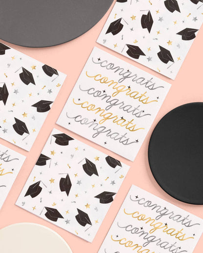 Congrats Grad Napkins, 50 3-ply paper graduation napkins 5x5