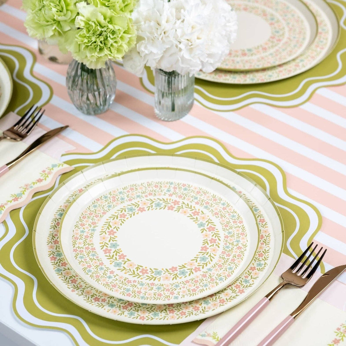 Baby Pink Striped Table Runners