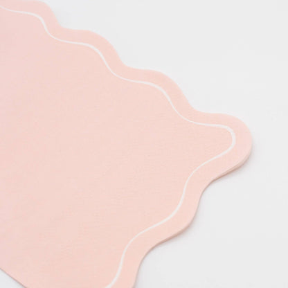Pink Scallop Guest Towels