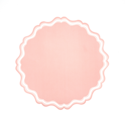 Pink Dusty Fancy Scallop Paper Placemats