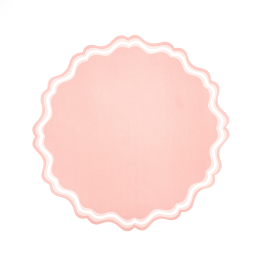 Pink Dusty Fancy Scallop Paper Placemats