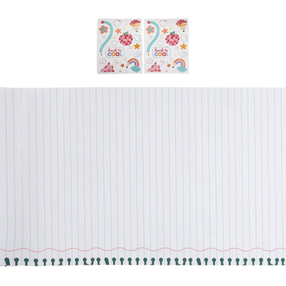Notebook Paper Table Runner with Stickers