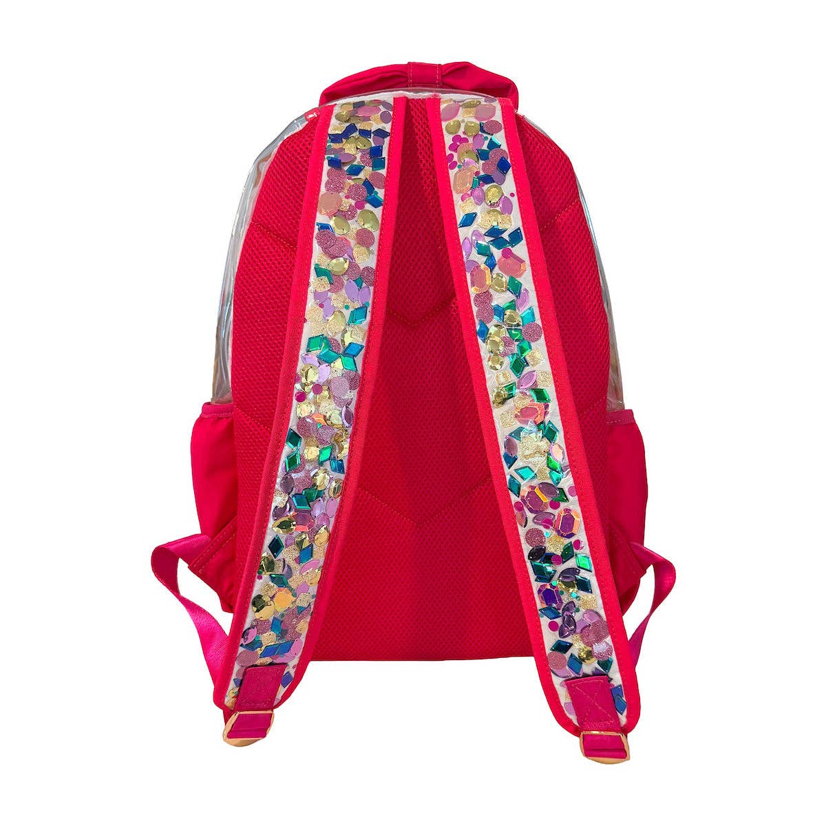 'Audrey' Bow & Jewels Confetti Clear Backpack