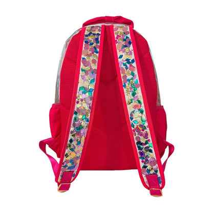 'Audrey' Bow & Jewels Confetti Clear Backpack