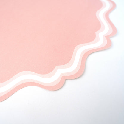 Pink Dusty Fancy Scallop Paper Placemats