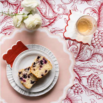 Pink Dusty Fancy Scallop Paper Placemats