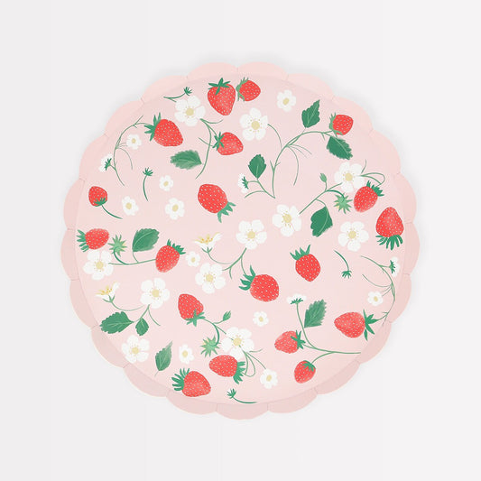 Strawberry Pattern Side Plates (x 8)