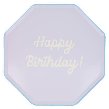 Mixed Happy Birthday Dinner Plates (x 8)