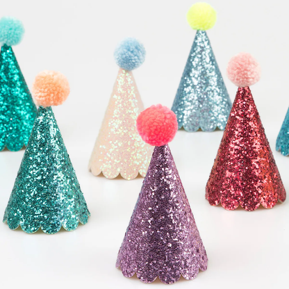 Glitter Mini Party Hats (x 8)