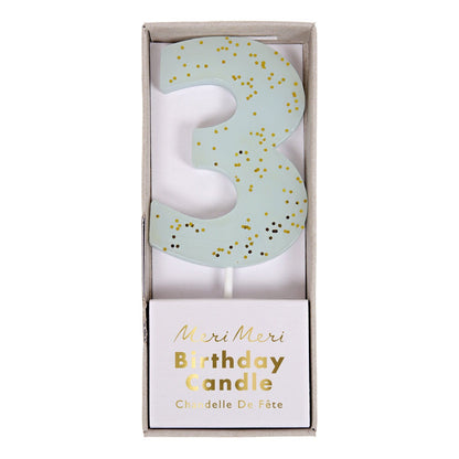 Glitter Number Candle